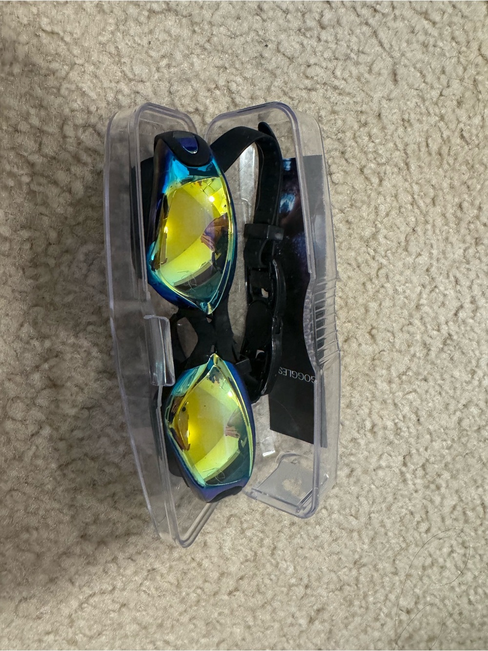 Mirrored Swim Goggles in Blue and Yellow